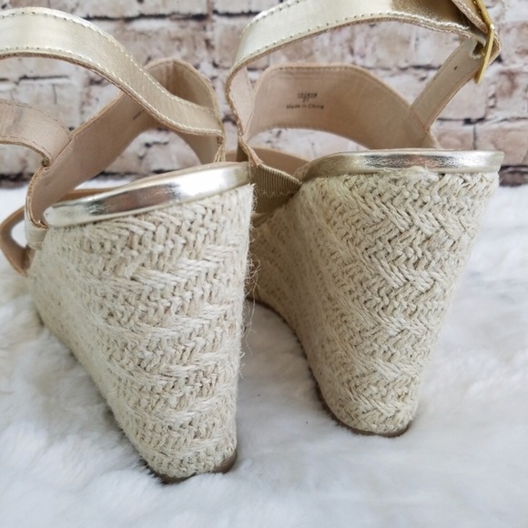 🎂Montego Bay Club Champagne Gold Espadrille Wedge - 9 - Picture 4 of 7